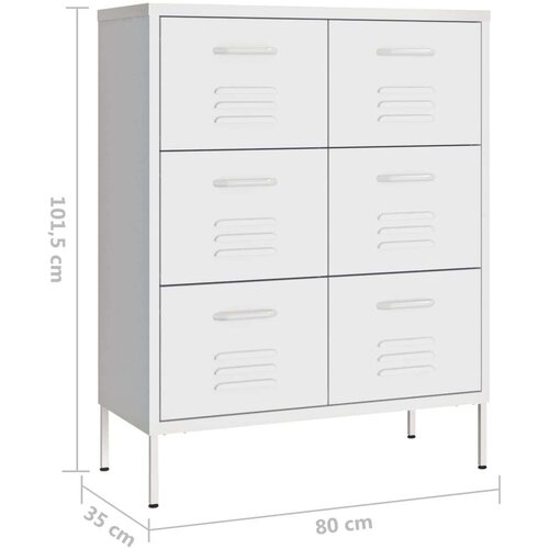 VidaXL Ladičar bijeli 80 x 35 x 101,5 cm čelični Slike