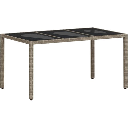  Vrtni stol sa staklenom pločom sivi 150x90x75 cm od poliratana Slike