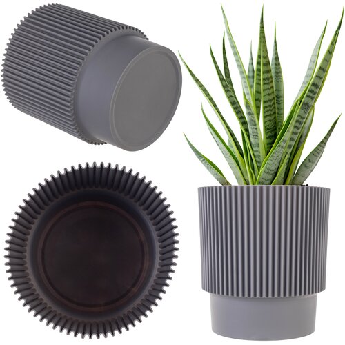KADAX cvetlični lonec 13 cm pokrov za rastline plastični cvetlični lonec siv, (5000352774) Cene