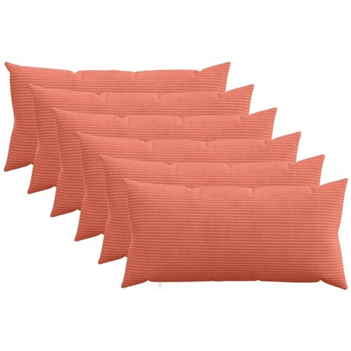  Presvlaka za jastuk 6 pcs HEERLEN Crvena narančasta 40 x 70 cm - Crvena narančasta 40 x 70 cm 6 Cijene