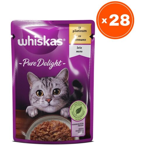 Whiskas Vlažna hrana za mačke Pure delight, Piletina, 85 g, 28 komada Cene