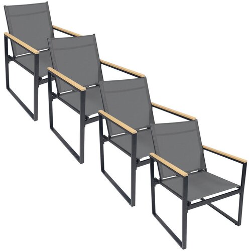 Gardenson Set Vrtnih Stolov Volasi, Antracit, 4 Kos Cene