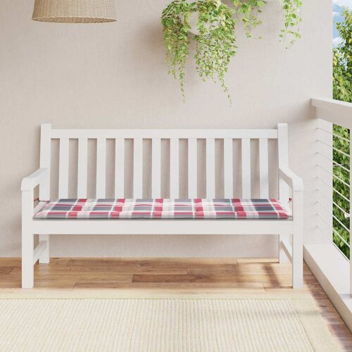  Jastuk za vrtnu klupu crveni karirani 150x50x4cm tkanina Oxford Cijene