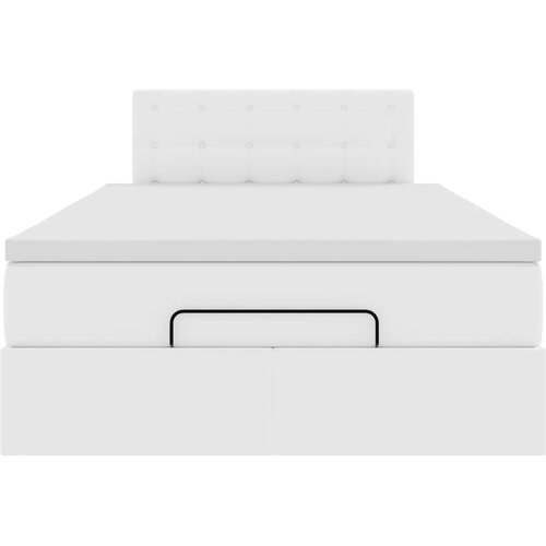 VidaXL Okvir kreveta s madracem čisto bijela 120x200cm umjetna koža Slike