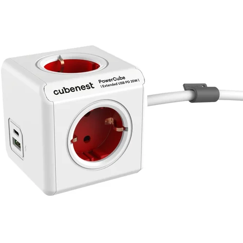 Cubenest Razdjelnik utičnica 13 cm PowerCube Extended USB Schuko –