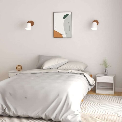 vidaXL nočna omarica 2 kosa bela 40x31x40 cm trdna borovina Cene