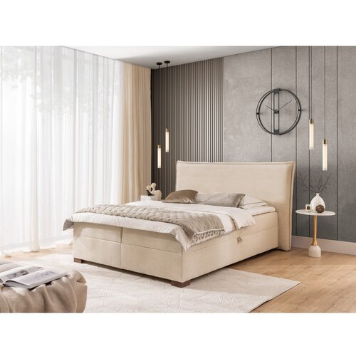 Ropez Bež boxspring postelja s prostorom za shranjevanje 180x200 cm Lysa &amp;ndash; Slike