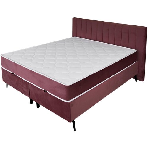 XORA POSTELJA Z VZMETNICO 180 cm x 200 cm , les, tekstil roza Slike
