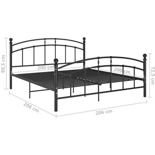  Okvir za krevet crni metalni 200 x 200 cm Slike