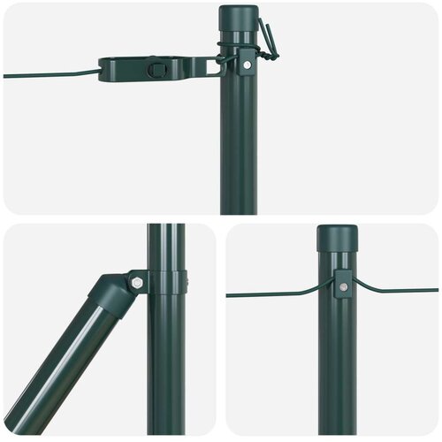 vidaXL Stebri za ograjo 52 kosov Zeleni Ø32 mm 80 cm Galvanizirano jeklo Cene