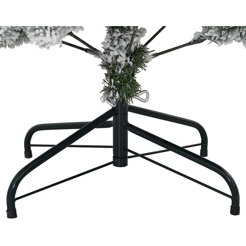 VidaXL Umjetno božićno drvce Zelena i bijela 150 cm PVC i metal Slike