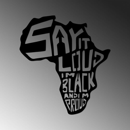 Wallity Zidna dekoracija Say It Loud İ'M Black And Ground-449, 42x46cm, Crna Cene