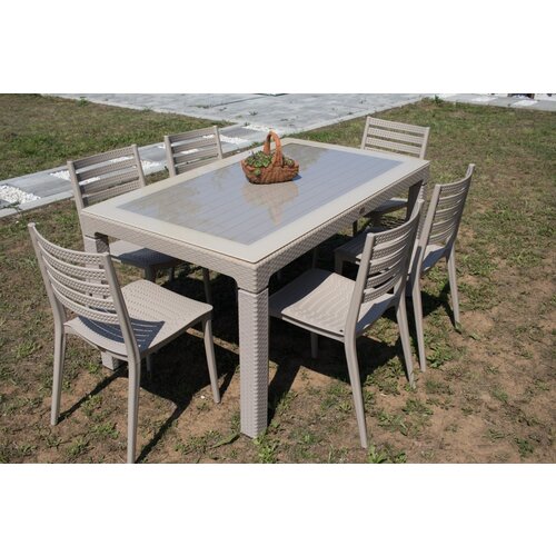  Ba&scaron;tenski  set zara 6 stolice i sto sa staklom 150x90 capuccino Cene