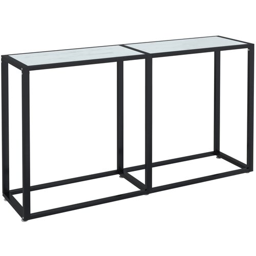 Maison Chic konzolna miza - miza ob steni beli marmor 140x35x75,5 cm kaljeno steklo, (21786263) Slike