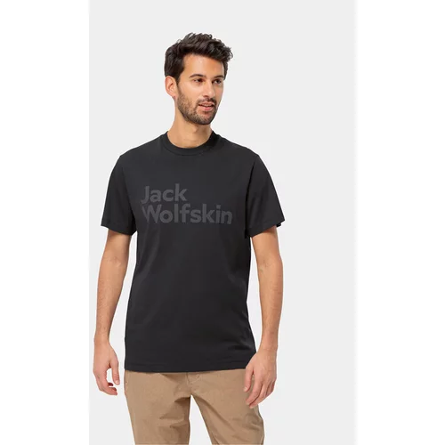 Jack Wolfskin Majica Essential Logo T 1809591 Črna Regular Fit