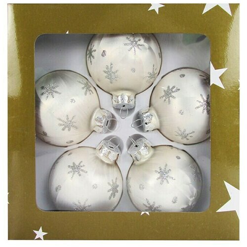  božićne kuglice (srebrne boje, staklo, promjer: 6 cm) Slike