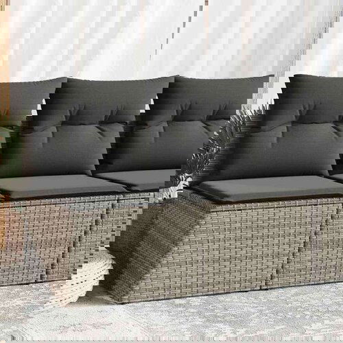 vidaXL 4-dijelni set vrtnih sofa poliratan i bagrem s jastucima sivi Cene