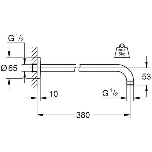Grohe Rainshower 380 mm zidni drzač tuš ruže 28361000 Cene