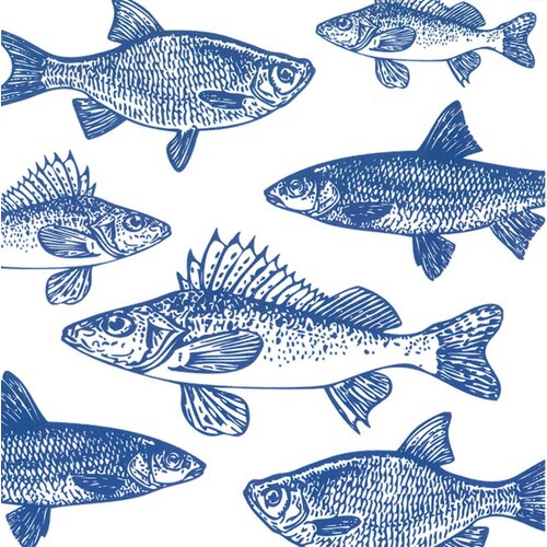 PPD Graphic Fishes marine - 33 x 33 cm Slike