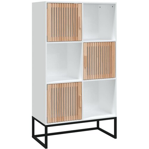  Visoka komoda bijela 70 x 35 x 125 cm od konstruiranog drva Slike
