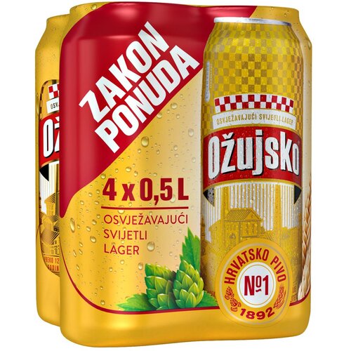 Ožujsko svijetlo lager pivo 0,5 l 4 pack limenke Slike