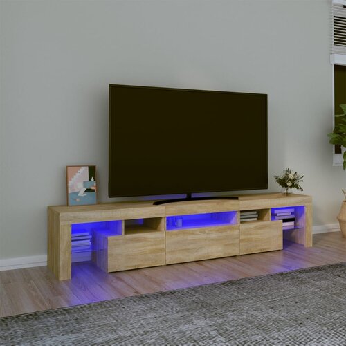 TV ormarić s LED svjetlima boja hrasta sonome 200x36,5x40 cm Cene