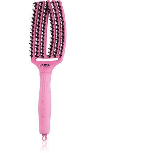 Olivia Garden Fingerbrush Boar &amp;amp; Nylon krtača za lase z najlonskimi in pra&amp;scaron;ičjimi &amp;scaron;četinami Celestial Pink 1 kos Slike