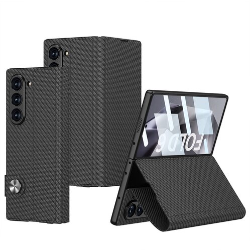  Maska za mobilni telefon Samsung Galaxy Z Fold 6 5G karbon LEATHER, Crna Cene