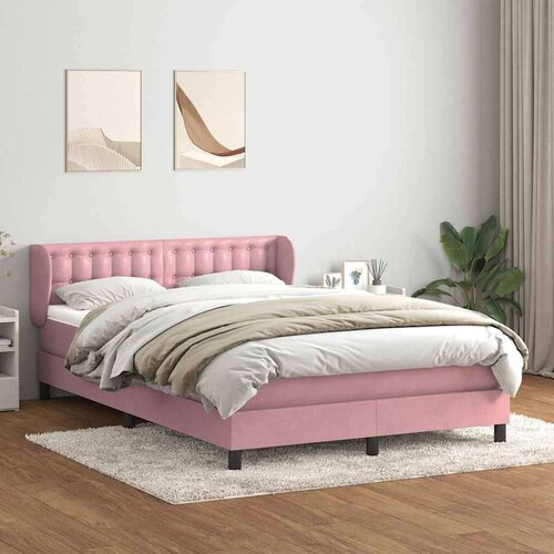  Box Spring krevet s madracem ružičasti 140x220 cm baršun Cene