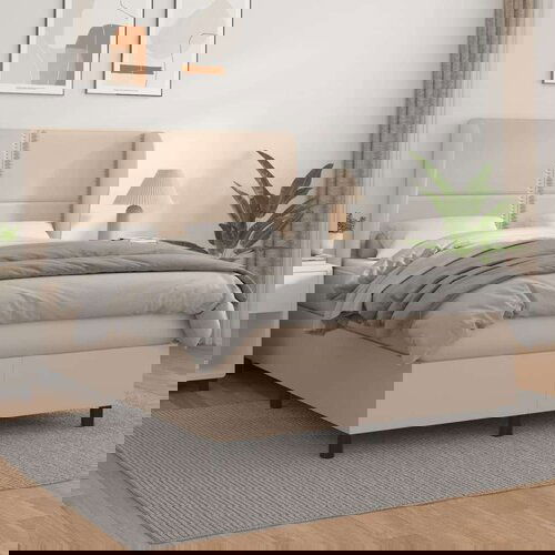  Box spring postelja z vzmetnico kapučino 140x200cm umetno usnje, (20896945) Slike