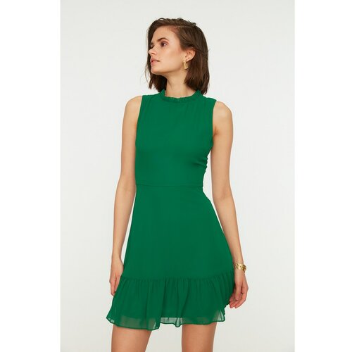 Trendyol Green Frilly Dress Cene