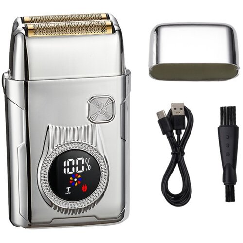 INF Prenosni električni brivnik za mo&scaron;ke - mini USB, vodoodporen, 50min Silver, (5000287174) Cene