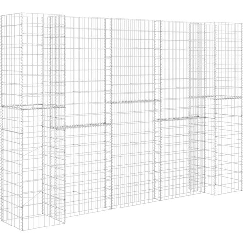 Maison Chic Cvetlično korito - Cvetlični Lonec za rastline gabion H-oblike jeklo 260x40x200 cm, (21789841) Cene