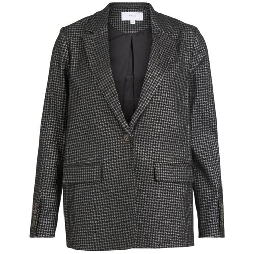 Vila Plašči Coat Shine L/S - Black/Silver Črna Cene