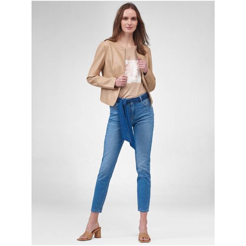 Orsay Light Blue Shortened Skinny Fit Jeans with Belt - Women Slike