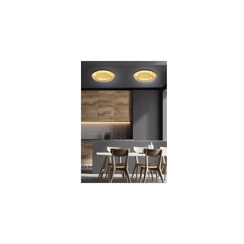 Candellux Lighting led stropna svetilka v zlati barvi s kovinskim senčilom 40x40 cm merle Slike