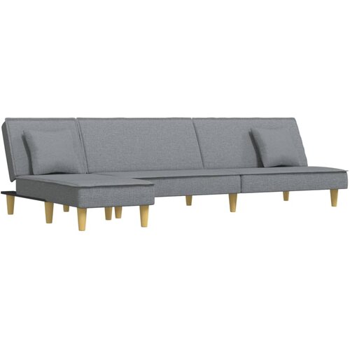 Maison Chic Raztegljiv kavč - Raztegljivi divan L oblike svetlo siv 255x140x70 cm tkanina, (21729405) Cene