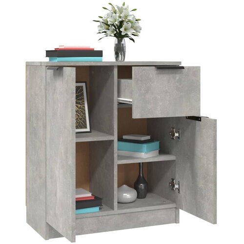  Komoda 2 kom siva boja betona 60x30x70 cm od konstruiranog drva Slike