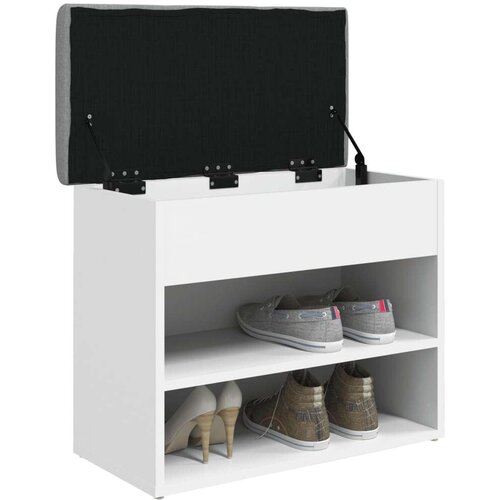 Klupa za cipele bijela 62x32x50 cm od konstruiranog drva Slike
