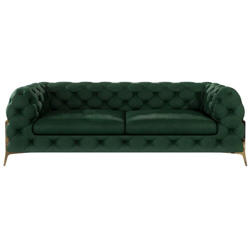 Ropez Tamno zelena baršunasti sofa 225 cm Chelsea Bis – Cijene