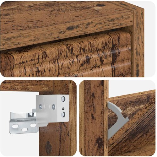  Ormar za cipele na zidu HAARLEM 71 x 17 x 86 cm Staro drvo Slike