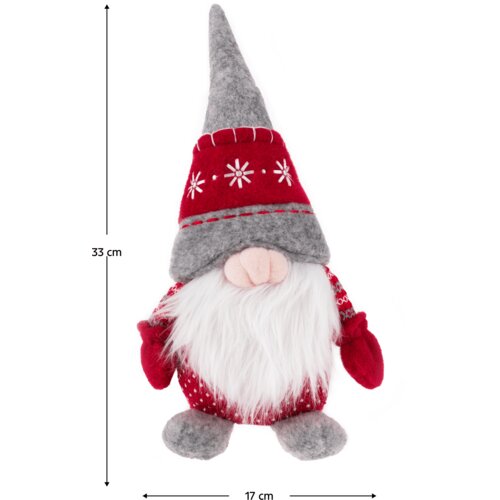 Kondela Božične dekorativne figure, komplet 4 kosov, tkanina, rdeča/siva/bela, DOLL Slike