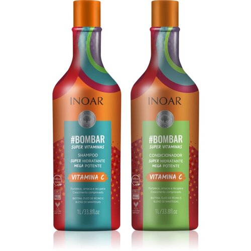 INOAR Bombar Super Line Super Vitaminas set za lase z vitaminom C 2x1000 ml Slike