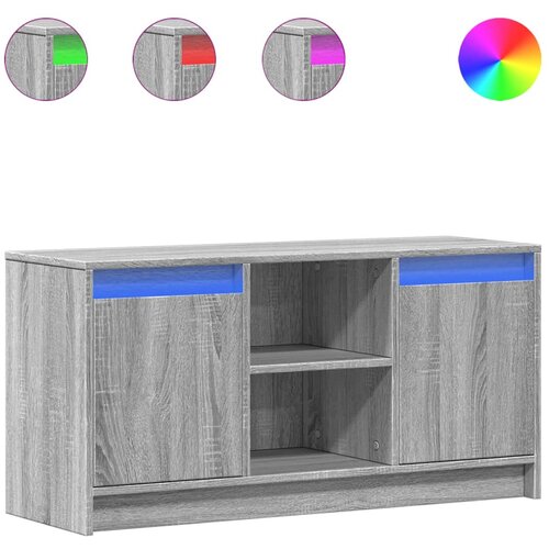 Maison Chic TV omarica - TV stojalo - Televizijska omarica z LED siva sonoma 100x34x50 cm inženirski les, (21702107) Slike