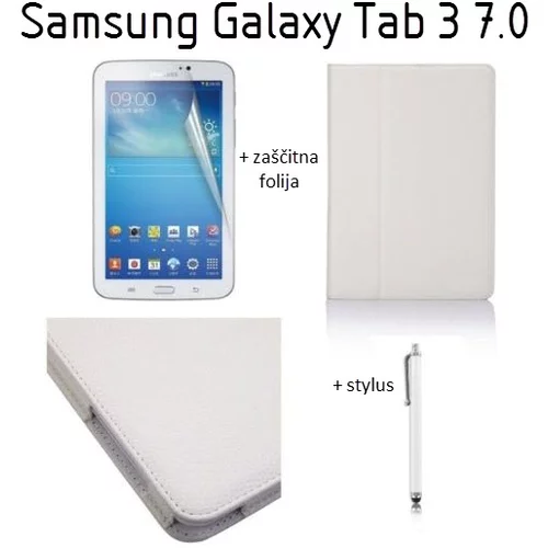 Ovitek / etui / zaščita za Samsung Galaxy Tab 3 7.0 - beli (+ zaščitna folija in pisalo)