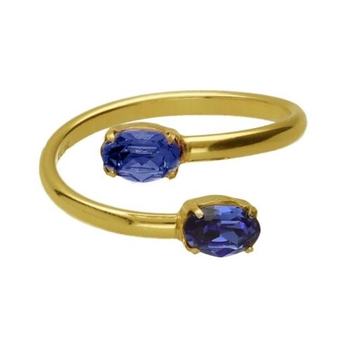 Victoria Cruz alyssa sapphire gold prsten sa swarovski kristalima ( a4503-08da ) Slike