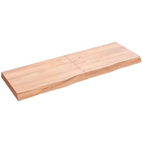 Maison Chic Stenska polica - Viseča Polica svetlo rjava 120x40x(2-6) cm trdna hrastovina, (21784675) Slike
