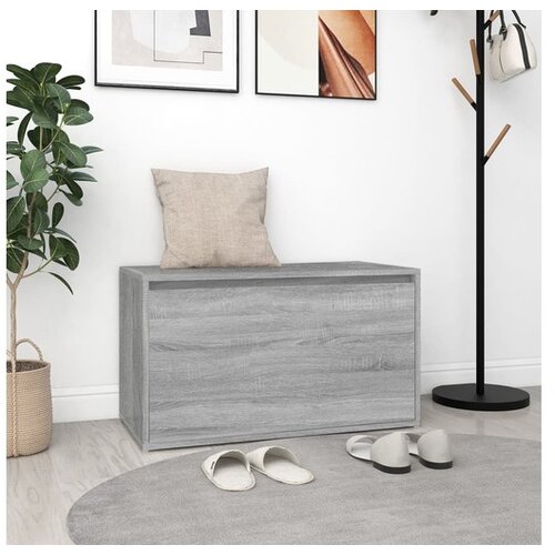  Klupa za hodnik sivi hrast 80 x 40 x 45 cm konstruirano drvo Cijene