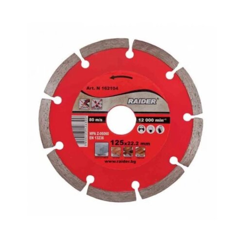 Euromaster Co.ltd Ploca RD-DD02 za secenje dijamantska 125*22.2mm 162104 Cene
