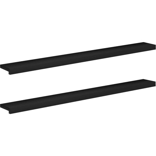  Prozorske klupice 2 kom. Crna 140 x 15 x 2 cm Čvrsto drvo bukve Slike